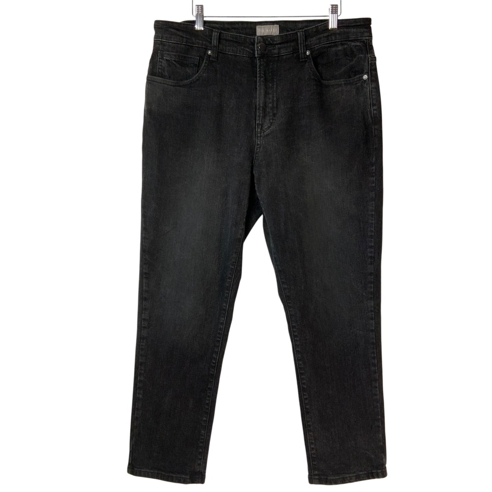 Ted Baker Slim Straight Jeans Black Denim Cotton Stretch 34x29